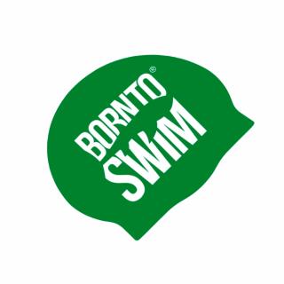 Plavecká silikonová čepice ZELENÁ BornToSwim® Classic BÍLÉ logo Barva: Zeleno/bílá