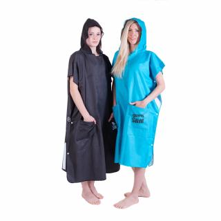Poncho pro dospěláky s kapucí - Černá a Tyrkysová Barva: Tyrkysová, Velikost: 80 x 110 cm