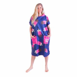 Poncho pro dospěláky s kapucí - Modro/růžová Barva: Modro/růžová, Velikost: 80 x 110 cm
