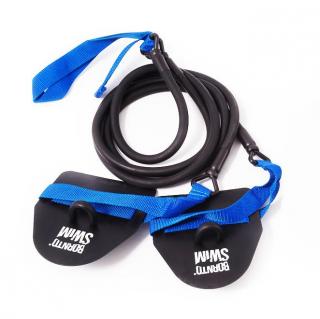Posilovací gumy BornToSwim® s packami - Modrá Barva: Modrá, Velikost: Těžká