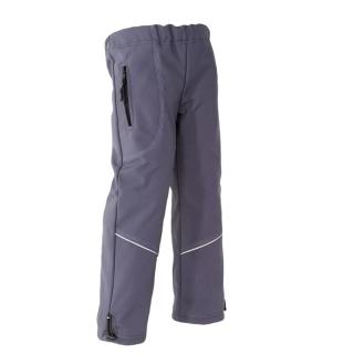 ADELLINO Softshellové kalhoty podšité fleece ŠEDÁ - 152