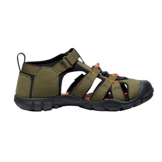 KEEN Dětské sandály Keen SEACAMP II CNX dark olive/gold flame - 31