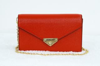 Michael Kors dámská kabelka CROSSBODY GRACE 30H9GGHC2A MD ENVELOPE CLUTCH BRIGHT RED LEATHER