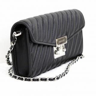 Michael Kors dámská kabelka crossbody ROSE 35F1SXOC1U BLACK MD ELONGATED CLUTCH