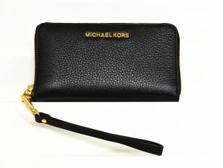 Michael Kors dámská peněženka JET SET TRAVEL 35S9GTVE7L LG FLAT MF PHN CASE BLACK LEATHER