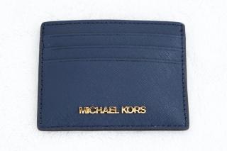 Michael Kors dámské pouzdro na karty card holder JET SET TRAVEL 35H6GTVD7L NAVY LEATHER