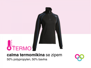Dámská funkční mikina se zipem Calma TERMO černá Barva: Černá, Velikost: XL