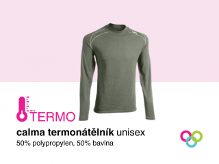 Unisex funkční tričko s dlouhým rukávem Calma TERMO khaki Barva: khaki, Velikost: XXL