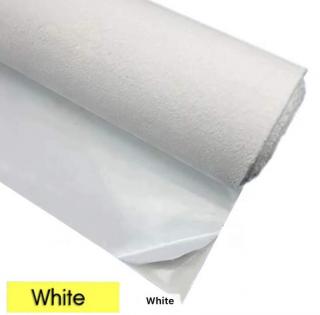 BÍLÁ SAMOLEPICÍ LÁTKA (IMITACE BROUŠENÉ KŮŽE ALCANTARA) 140cm x 150cm