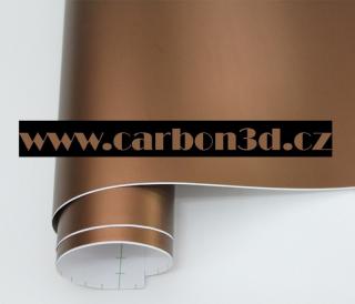 HNĚDÁ MATNÁ METALICKÁ 3D FOLIE - 152cm x 10m