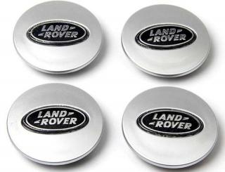 Středové pokličky LAND ROVER stříbrná/černá (průměr vnější 63mm/ vnitřní 48mm) 4ks (Uvedená cena je za 4ks)