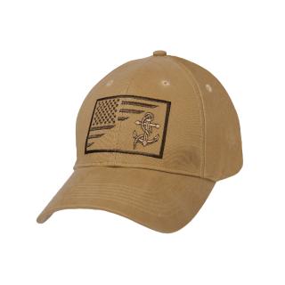 čepice baseball US Navy Anchor/Flag coyote brown