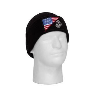 čepice WATCH vlajka USA/USMC pletená černá