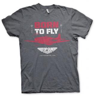 tričko Top Gun - Born To Fly šedé