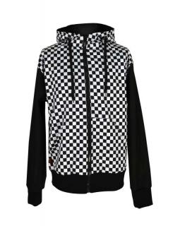 PUNK ČERNÁ BUNDA, BÍLÁ SKA KOSTKA - CELOROČNÍ, PÁNSKÁ