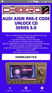 AUDI AISIN RNS-E RADIO NAVI CODE - CD UNLOCK