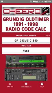 GRUNDIG RADIO CODE CALC AUDI VW FIAT MB OPEL CITROEN SMART OEM