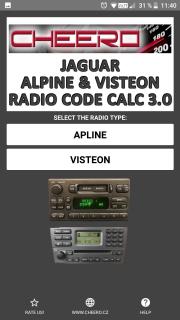 JAGUAR RADIO CODE ALPINE &amp; VISTEON XType SType