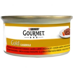 GOURMET Gold KK grilované kousky s hovězím a kuřetem v rajčatové omáčce   85g