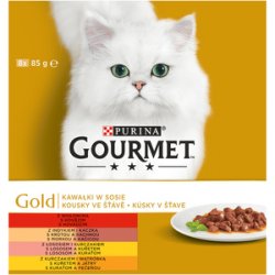 GOURMET Gold Multipack hovězí/krůta kachna/losos kuře/játra   8x85g