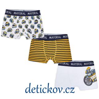 3 pack boxerky Mayoral ,, Motorka,, žluté 019