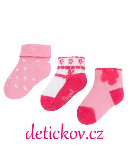 3 pack ponožek Mayoral baby girl tmavě růžové