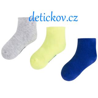 3 pack sneaker ponožek Mayoral mini modro-šedo-neon