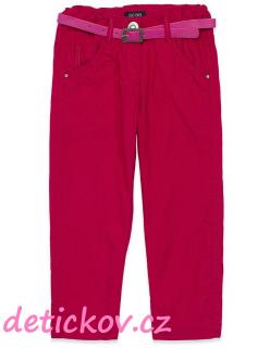 dívčí podšité kalhoty BS s páskem růžové malinové