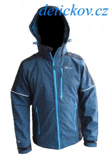 funkční softshellová bunda o´style juniorská modrá s modrým zipem