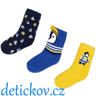 Mayoral baby 3 pack ponožek Tučňáci žluté