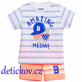 Mayoral baby boy tričko + bermudy NEON oranžový