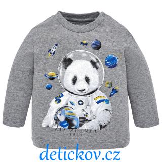 Mayoral baby boy tričko ,, Panda kosmonaut,, šedé