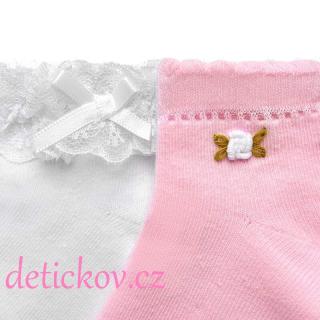 Mayoral baby girl 2 pack ponožky růžové a bílé