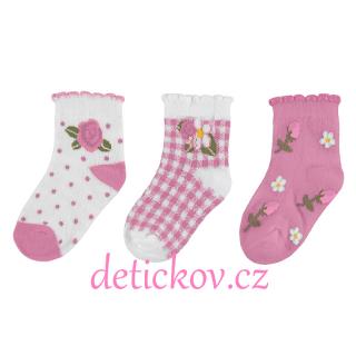Mayoral baby girl 3 pack ponožek vzor růžové