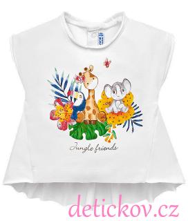 Mayoral baby girl tričko ,,Jungle friends ,, bílé 18