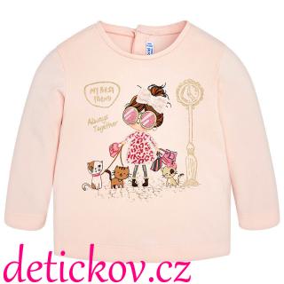 Mayoral baby girl tričko ,,Kočičky ,, růžové