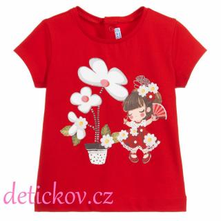 Mayoral baby girl tričko ,,Květina ,, červené 14