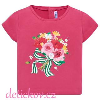 Mayoral baby girl tričko ,,Kytice ,, růžové 10