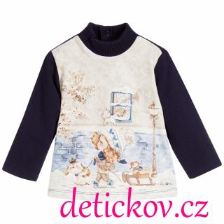Mayoral baby girl tričko - roláček ,,Zimní procházka ,,modré