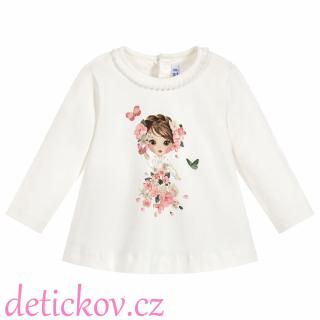 Mayoral baby girl triko ,,Dívka s motýlky,, bílé