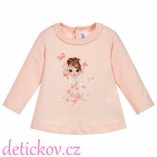 Mayoral baby girl triko ,,Dívka s motýlky,, růžové