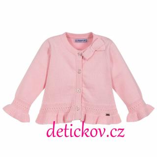 Mayoral baby lehoučký bavlněný svetřík - cardigan růžový