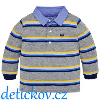 Mayoral baby polo s proužky šedé