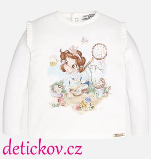 Mayoral baby tričko ,,Motýlci,,modrý potisk b. 85