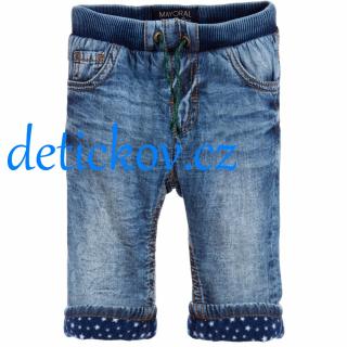 Mayoral baby zimní kalhoty - riflíky s fleecovou podšívkou modré