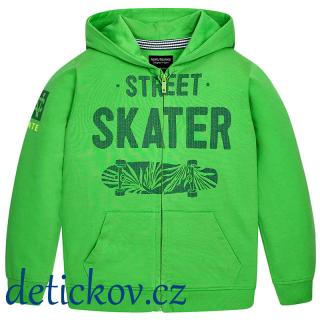 Mayoral boy juniorská mikina s kapucí propínací zelená ,, SKATE,,