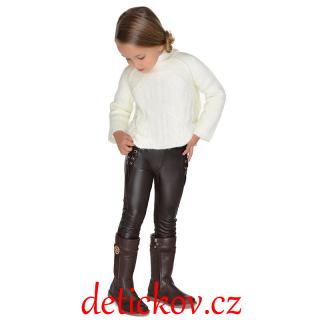 Mayoral girl dívčí koženkové kalhoty hnědé