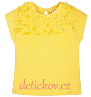Mayoral girl dívčí tričko - halenka ,,Kytičky,, žluté