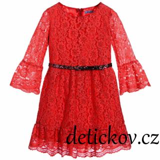Mayoral girl luxusní krajkové šaty červené