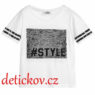 Mayoral girl tričko s flitry ,,Style,, bílé